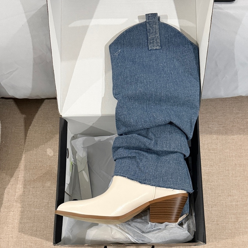 Denim and Cream Western Boots